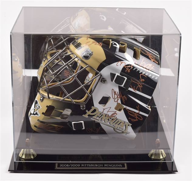 Pittsburgh Penguins 2008-09 Stanley Cup Champions Team-Signed Full Size Goalie Mask with COA 