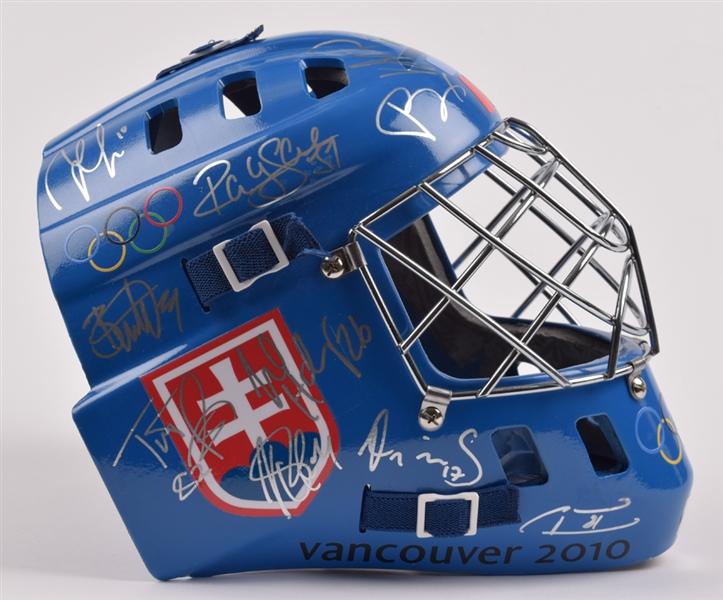 Team Slovakia 2010 Winter Olympics Team-Signed Full Size Goalie Mask 