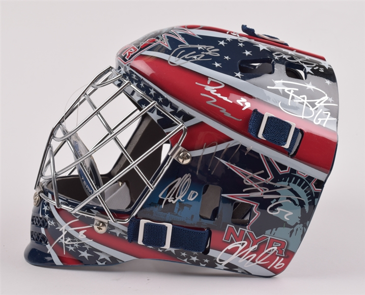 New York Rangers 2013-14 Team-Signed Full Size Goalie Mask with COA