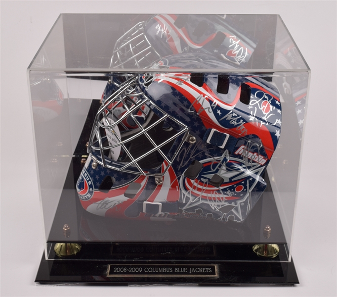 Columbus Blue Jackets 2008-09 Team-Signed Full Size Goalie Mask with COA