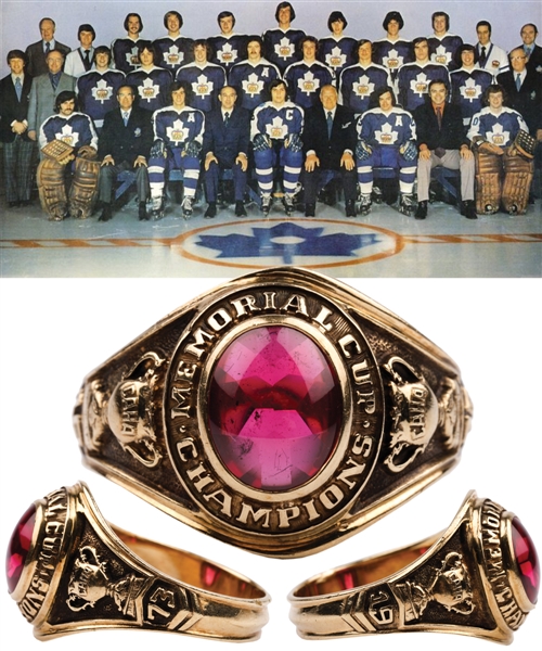 Dennis Owchars 1972-73 Toronto Marlboros CAHA Memorial Cup Championship 10K Gold Ring with His Signed LOA