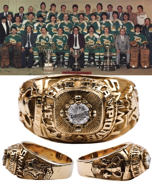 Dennis Owchars 1984-85 Thunder Bay Twins Allan Cup Championship 10K Gold Ring with His Signed LOA