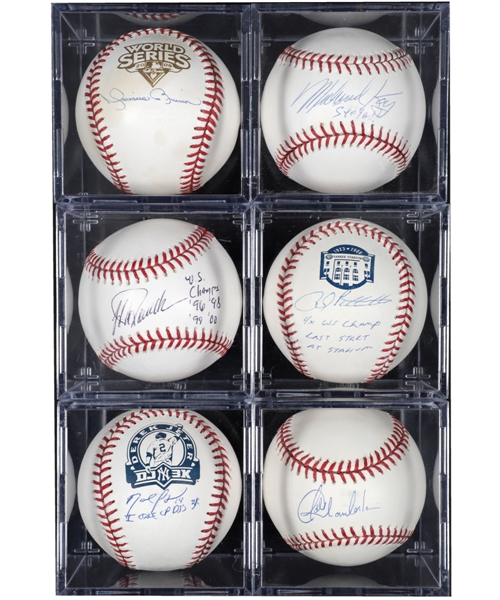 New York Yankees Single-Signed Baseball Collection of 8 Including Rivera, Pettitte, Chamberlain, Kay and Price 