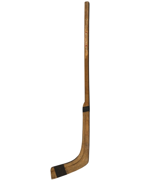Scarce Turn-of-the-Century Built-Up Goal Stick with Paper Label Remnants 