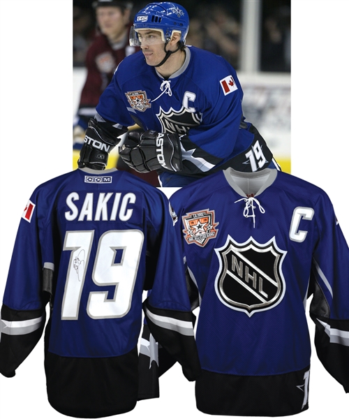 Joe Sakics 2002 NHL All-Star Game Team North America Signed Game-Worn Captains Jersey