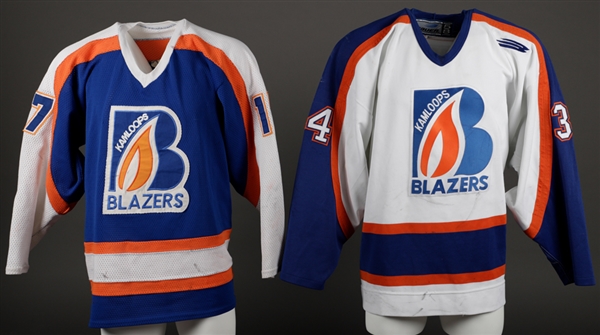 Robin Bawas (1985-86 w/Team LOA), Jared Aulin (Mid-to-Late-1990s) and Keaton Ellerbys (2006-07) WHL Kamloops Blazers Game-Worn Jerseys