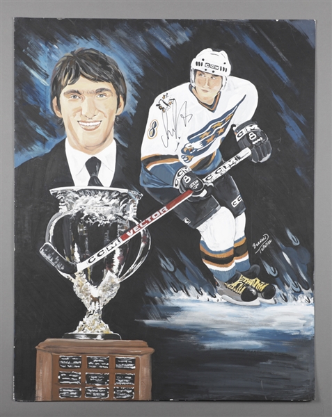 Alexander Ovechkin Signed 2005-06 Washington Capitals Calder Memorial Trophy Original 2007 Painting by Bernard Pelletier with Documention (22" x 28")