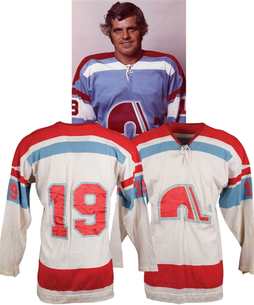 Alain Carons 1972-73 WHA Quebec Nordiques Game-Worn Inaugural Season Jersey 