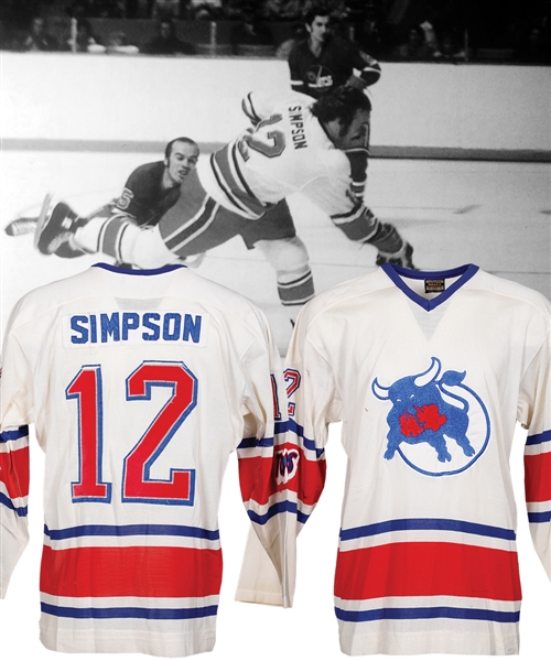 Tom Simpsons 1974-75 WHA Toronto Toros Game-Worn Jersey 