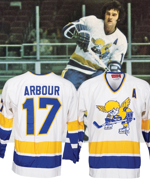 John Arbours 1973-74 WHA Minnesota Fighting Saints Game-Worn Alternate Captains Jersey 