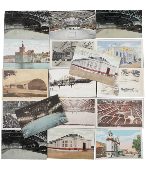 Vintage Early-1900s to 1950s Famous Hockey Arena/Venues Postcard Collection of 125 