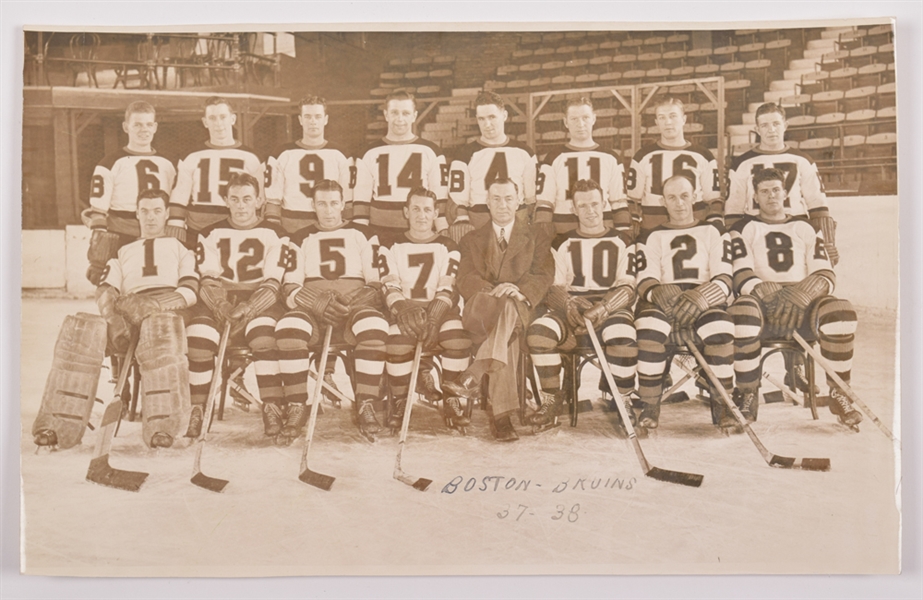 Boston Bruins 1937-38 Team Photo from Milt Schmidt Collection (8 ½” x 13 ½”)