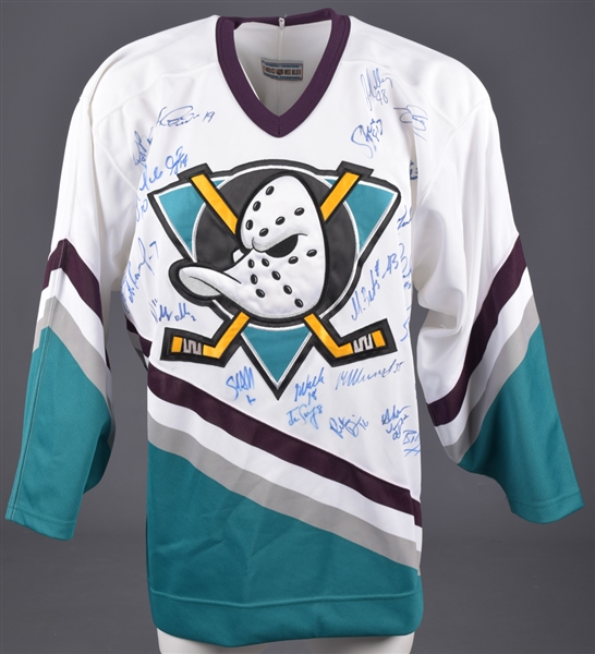 Anaheim Mighty Ducks 1993-94 Inaugural Season Team-Signed Jersey by 27