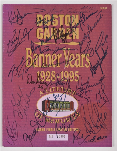 Boston Bruins "Banner Years 1928-1995" Grand Finale Limited-Edition Program Signed by 24 Bruins All-Time Greats with LOA