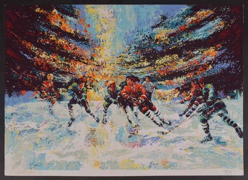 Vintage Mark King "Hot Ice" Signed Second Trial Proof Hockey Serigraph (24 ½” x 34”) 