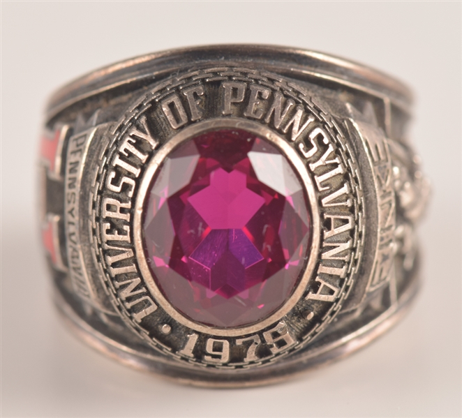 Robert Finkes (Coach) 1975 University of Pennsylvania Hockey Team Balfour Sterling Silver Ring