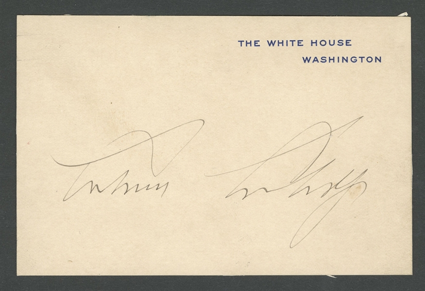 Calvin Coolidge Signed White House Calling Card with JSA LOA - 30th President of the United States