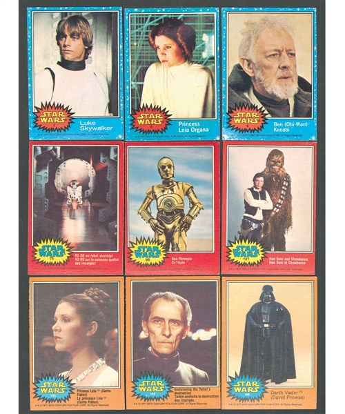 1977-83 O-Pee-Chee and Topps Star Wars, The Empire Strikes Back and Return of the Jedi Set and Near Complete Set Collection of 6
