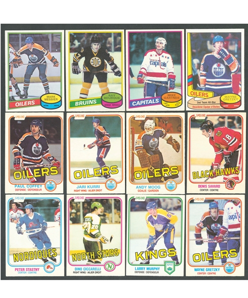 1980s O-Pee-Chee Hockey Set and Near Set Collection of 17