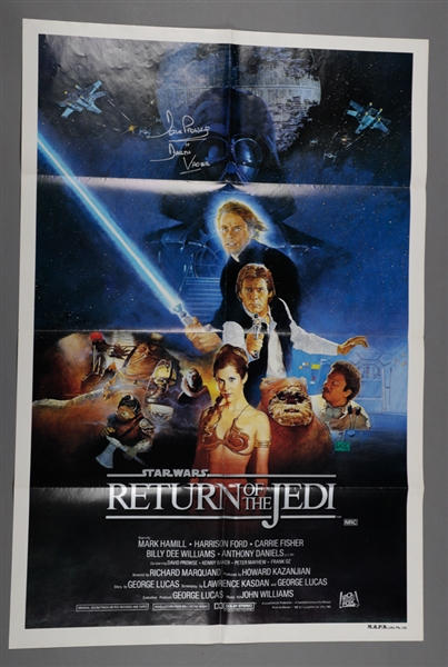 1983 Return of the Jedi (20th Century Fox) Science Fiction One Sheet Movie Poster (27" x 40") - Signed by David Prowse (Darth Vader)