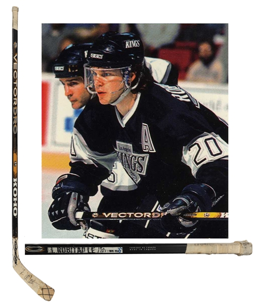 Luc Robitailles 1993-94 Los Angeles Kings Signed Game-Used Stick from 40th Goal of Season with His Signed LOA