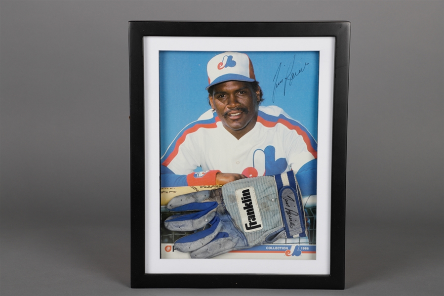 Tim Raines 1980s Montreal Expos Signed Franklin Game-Used Batting Glove Framed Display (PSA-DNA Certified) Plus Signed Baseball with HOF 17 Inscription (SGC Authenticated)