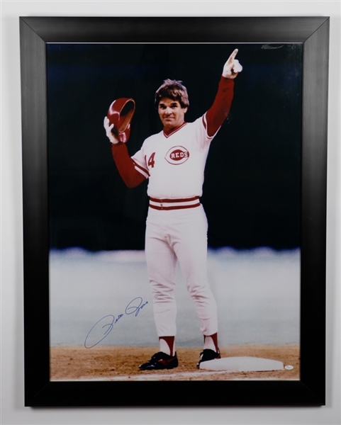 Huge Pete Rose Cincinnati Reds Signed "4192 Hit King" Framed Photo (35 ½” x 45 ½”) - JSA Certified 