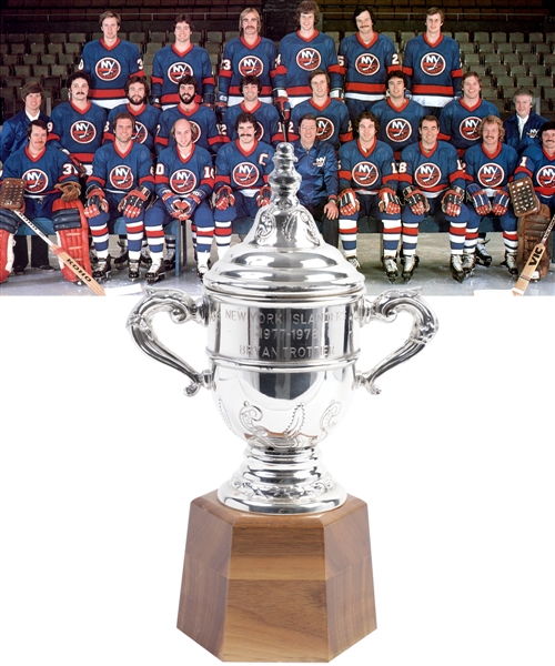 Bryan Trottiers 1977-78 New York Islanders Clarence Campbell Bowl Championship Trophy with Family LOA (11")