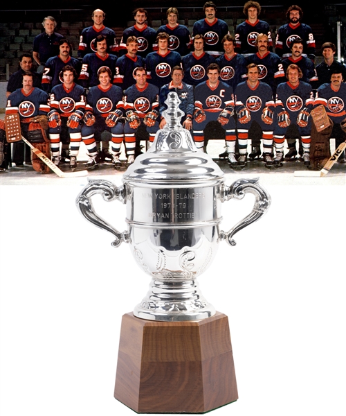 Bryan Trottiers 1978-79 New York Islanders Clarence Campbell Bowl Championship Trophy with Family LOA (11")