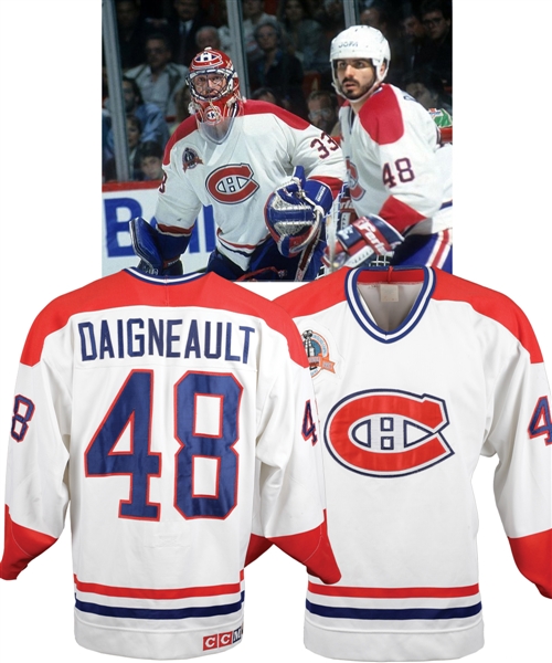 J.J. Daigneaults 1992-93 Montreal Canadiens Stanley Cup Finals Game-Worn Jersey with His Signed LOA - Stanley Cup Finals Patch! - Photo-Matched!