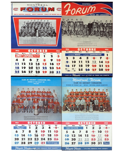 Montreal Canadiens 1953-54 to 1984-85 Montreal Forum Calendar Collection of 30