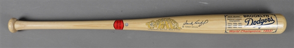 Sandy Koufax Signed Brooklyn Dodgers 1955 World Champions Cooperstown Bat with "55 World Champs" Annotation