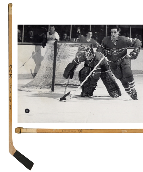 Jacques Laperrieres 1963-64 Montreal Canadiens CCM Game-Used Rookie Season Team-Signed Stick - Calder Memorial Trophy Season!