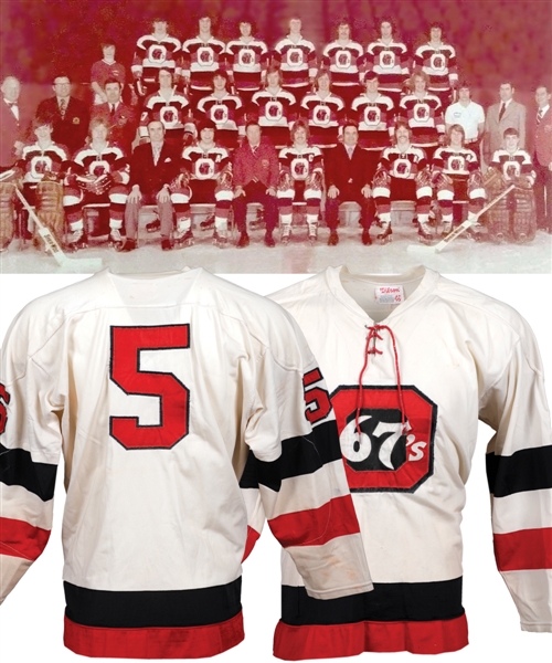 Early-to-Mid-1970s OHA Ottawa 67s Game-Worn Jersey - Nice Game Wear!