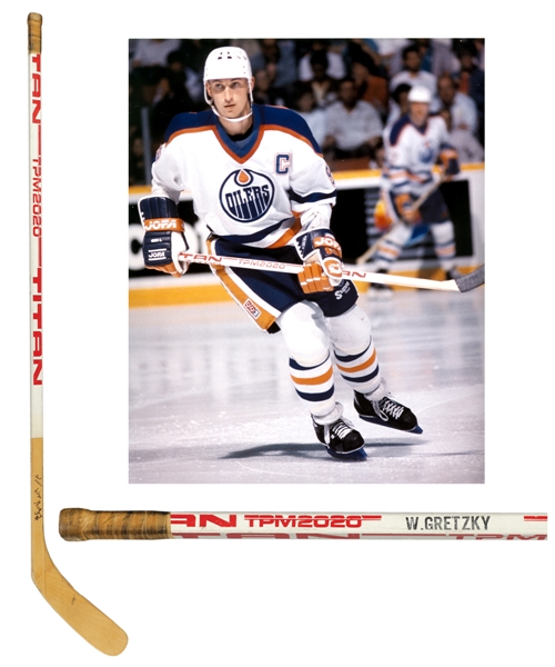 Wayne Gretzkys 1983-84 Edmonton Oilers Signed Titan TPM 2020 Game-Used Stick