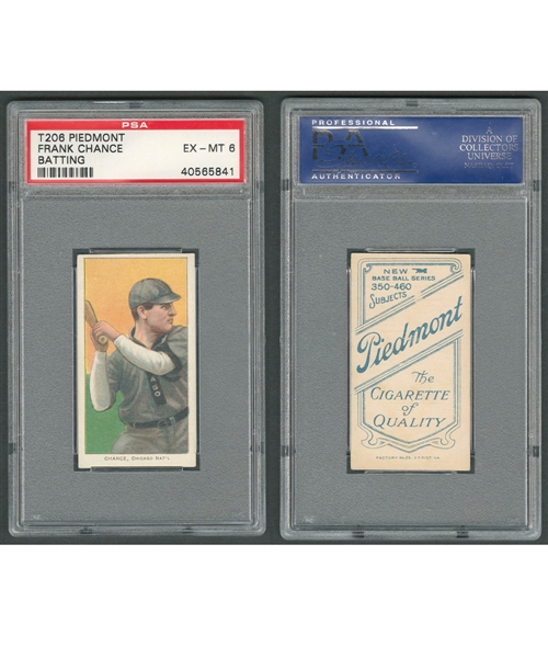 1909-11 T206 Baseball Card - Frank Chance (Batting - Piedmont Back) - Graded PSA 6