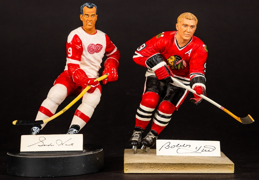 Gordie Howe and Bobby Hull Signed Gartlan Figurines with COAs Plus Assorted Figurines