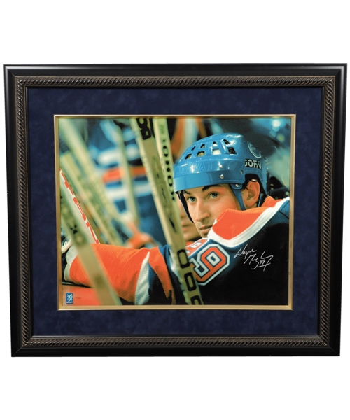 Wayne Gretzky Signed Edmonton Oilers Limited-Edition Framed Print on Canvas #21/99 with WGA COA
