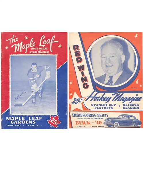 1949 Stanley Cup Finals Programs (2) - Toronto Maple Leafs vs Detroit Red Wings - 3rd Consecutive Stanley Cup for Leafs!