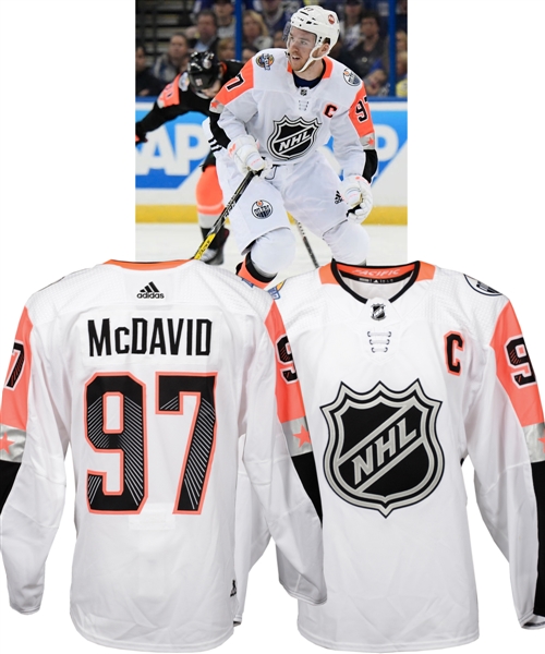 Connor McDavids 2018 NHL All-Star Game "Team Pacific" Game-Worn Captains Jersey from Fanatics Authentic