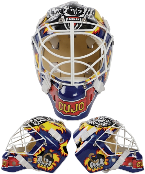 Curtis Josephs 1994-95 St. Louis Blues Practice-Worn Goalie Mask by Ed Cubberly