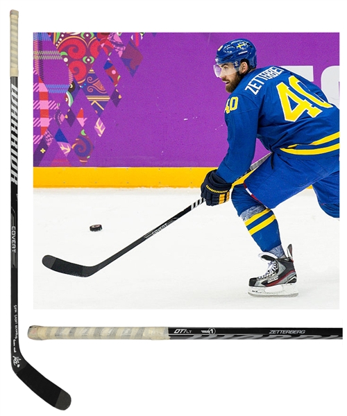 Henrik Zetterbergs 2014 Sochi Winter Olympics Team Sweden Signed Warrior Game-Used Stick