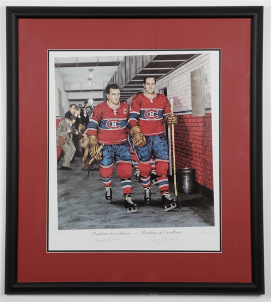Maurice Richard and Jean Beliveau Signed "Tradition of Excellence" Daniel Parry Limited-Edition Framed Lithograph #582/999 with COA (29" x 32") 