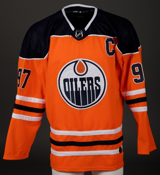 Connor McDavid Signed Edmonton Oilers Adidas Captains Jersey with JSA LOA