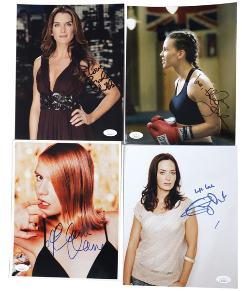 Modern Hollywood Actress/Celebrity Signed Photo Collection of 14 Including Julia Roberts, Halle Berry and Brooke Shields - All JSA Certified