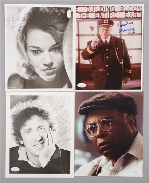 Notable 1970s/80s Hollywood Actor/Actress Signed Photo Collection of 5 Including Gene Wilder, Jane Fonda and James Earl Jones - All JSA Certified 