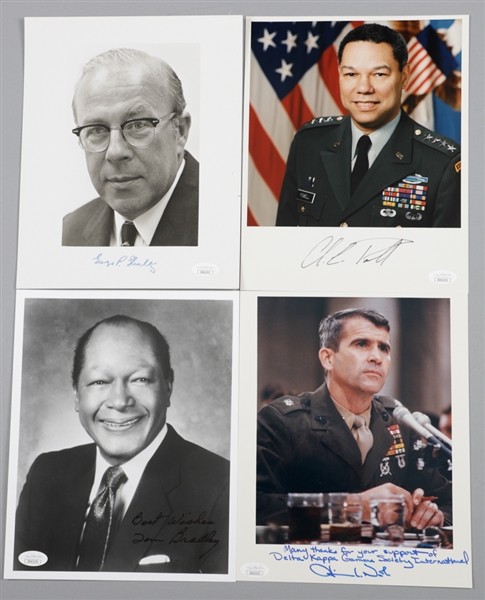 Important Military Leaders and Politicians Signed Photo Collection of 6 Including Tony Blair, Oliver North and Colin Powell - All JSA Certified 