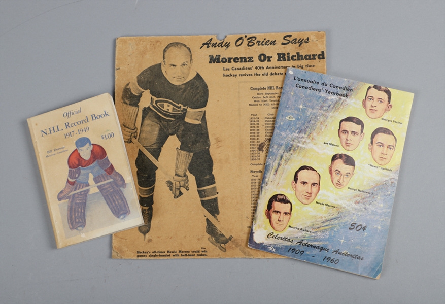 Montreal Canadiens 1940s to 1960s Program, Media Guide and Other Publication/Picture Collection of 8