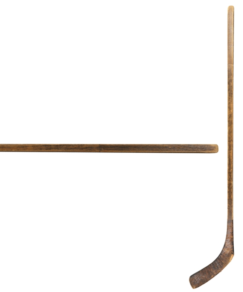 Circa 1903 Antique Spalding Shamrock One-Piece Hockey Stick with Original Grooved Handle