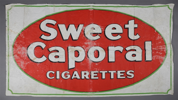 Vintage Circa 1930s Sweet Caporal Cigarettes Advertising Canvas Banner (34" x 50")